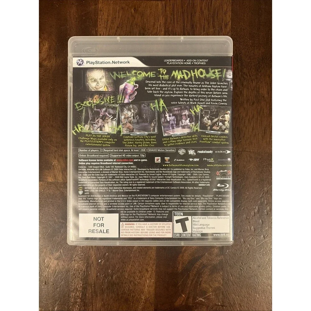 PS3 Batman Arkham Asylum PlayStation 3 2009 CIB